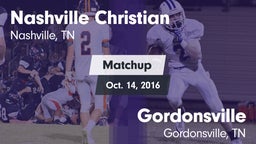 Matchup: Nashville Christian vs. Gordonsville  2016