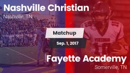 Matchup: Nashville Christian vs. Fayette Academy  2017
