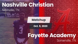 Matchup: Nashville Christian vs. Fayette Academy  2020