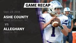 Recap: Ashe County  vs. Alleghany  2016