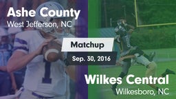 Matchup: Ashe County vs. Wilkes Central  2016