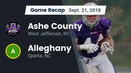 Recap: Ashe County  vs. Alleghany  2018