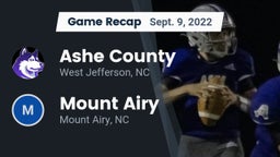 Recap: Ashe County  vs. Mount Airy  2022