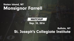 Matchup: Monsignor Farrell vs. St. Joseph's Collegiate Institute  2016