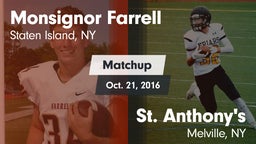 Matchup: Monsignor Farrell vs. St. Anthony's  2016
