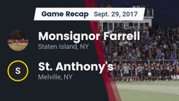 Recap: Monsignor Farrell  vs. St. Anthony's  2017