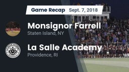 Recap: Monsignor Farrell  vs. La Salle Academy 2018