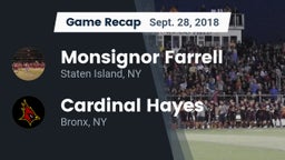 Recap: Monsignor Farrell  vs. Cardinal Hayes  2018