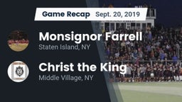 Recap: Monsignor Farrell  vs. Christ the King  2019
