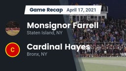 Recap: Monsignor Farrell  vs. Cardinal Hayes  2021