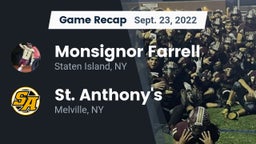Recap: Monsignor Farrell  vs. St. Anthony's  2022