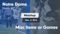 Matchup: Notre Dame vs. Misc Items or Games 2016
