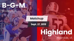 Matchup: B-G-M vs. Highland  2019