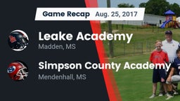 Recap: Leake Academy  vs. Simpson County Academy 2017