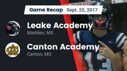 Recap: Leake Academy  vs. Canton Academy  2017
