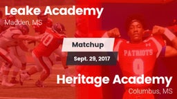 Matchup: Leake Academy vs. Heritage Academy  2017