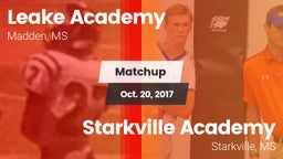 Matchup: Leake Academy vs. Starkville Academy  2017