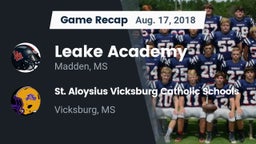 Recap: Leake Academy  vs. St. Aloysius Vicksburg Catholic Schools 2018