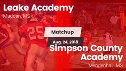 Matchup: Leake Academy vs. Simpson County Academy 2018