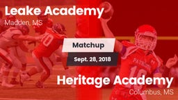 Matchup: Leake Academy vs. Heritage Academy  2018