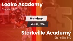 Matchup: Leake Academy vs. Starkville Academy  2018