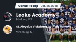 Recap: Leake Academy  vs. St. Aloysius Vicksburg Catholic Schools 2018