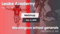Matchup: Leake Academy vs. Washington school generals 2019