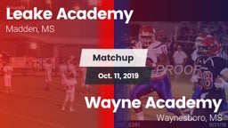 Matchup: Leake Academy vs. Wayne Academy  2019