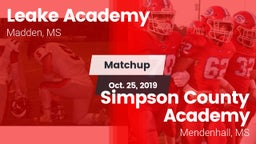 Matchup: Leake Academy vs. Simpson County Academy 2019