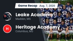 Recap: Leake Academy  vs. Heritage Academy  2020