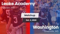 Matchup: Leake Academy vs. Washington  2020