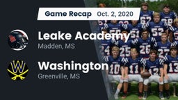 Recap: Leake Academy  vs. Washington  2020