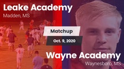 Matchup: Leake Academy vs. Wayne Academy  2020