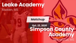 Matchup: Leake Academy vs. Simpson County Academy 2020