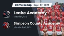 Recap: Leake Academy  vs. Simpson County Academy 2021