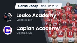 Recap: Leake Academy  vs. Copiah Academy  2021