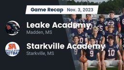 Recap: Leake Academy  vs. Starkville Academy  2023