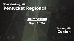 Matchup: Pentucket Regional vs. Canton   2016