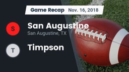 Recap: San Augustine  vs. Timpson 2018