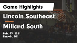 Lincoln Southeast  vs Millard South  Game Highlights - Feb. 23, 2021