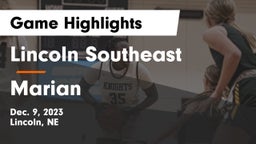 Lincoln Southeast  vs Marian  Game Highlights - Dec. 9, 2023