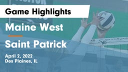 Maine West  vs Saint Patrick  Game Highlights - April 2, 2022