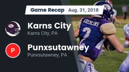 Recap: Karns City  vs. Punxsutawney  2018