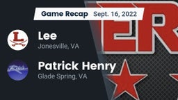 Recap: Lee  vs. Patrick Henry  2022