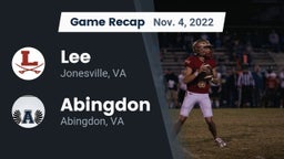 Recap: Lee  vs. Abingdon  2022