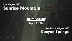 Matchup: Sunrise Mountain vs. Canyon Springs  2015