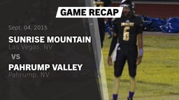 Recap: Sunrise Mountain  vs. Pahrump Valley  2015