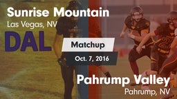 Matchup: Sunrise Mountain vs. Pahrump Valley  2016