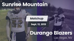 Matchup: Sunrise Mountain vs. Durango  Blazers 2019