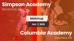 Matchup: Simpson Academy vs. Columbia Academy  2016